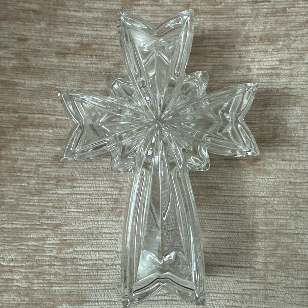 Lenox "Wedding Promises" Full Lead Crystal Cross Box - Made In Germany 7X4.5”